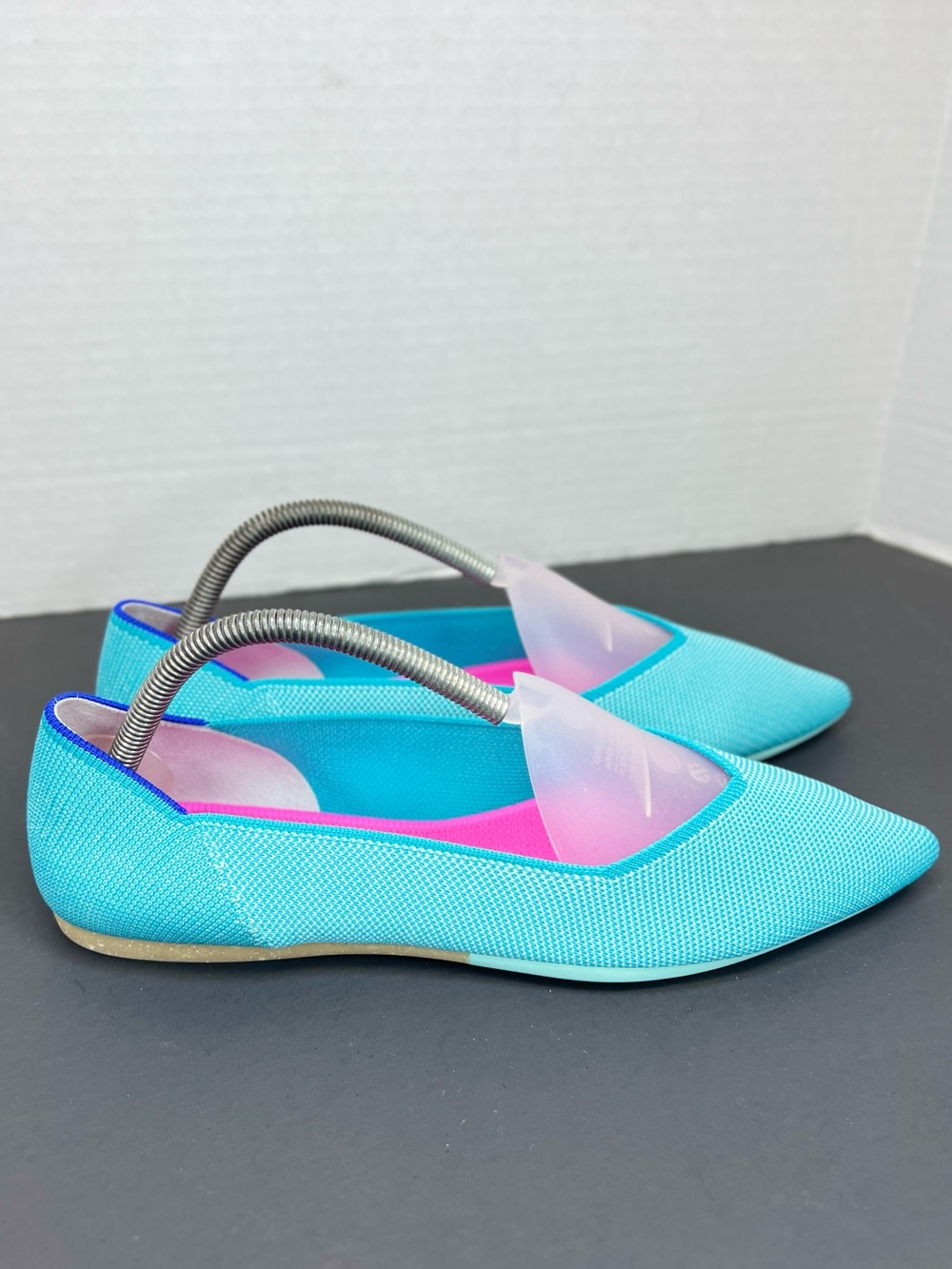 Rothy's “The Point” Retired Island Blue Pointed-Toe  Ballet Flats Womens Sz 9.5 - Picture 2 of 13